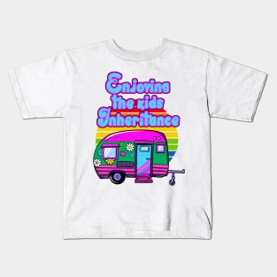 Enjoying the kids Inheritance, Hippie retro sunset Kids T-Shirt